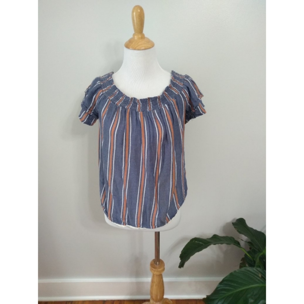 Xhilaration Striped Off The Shoulder Top